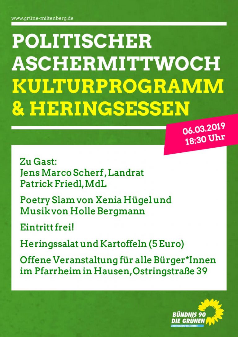 Politischer Aschermittwoch mit Kulturprogramm und Heringsessen